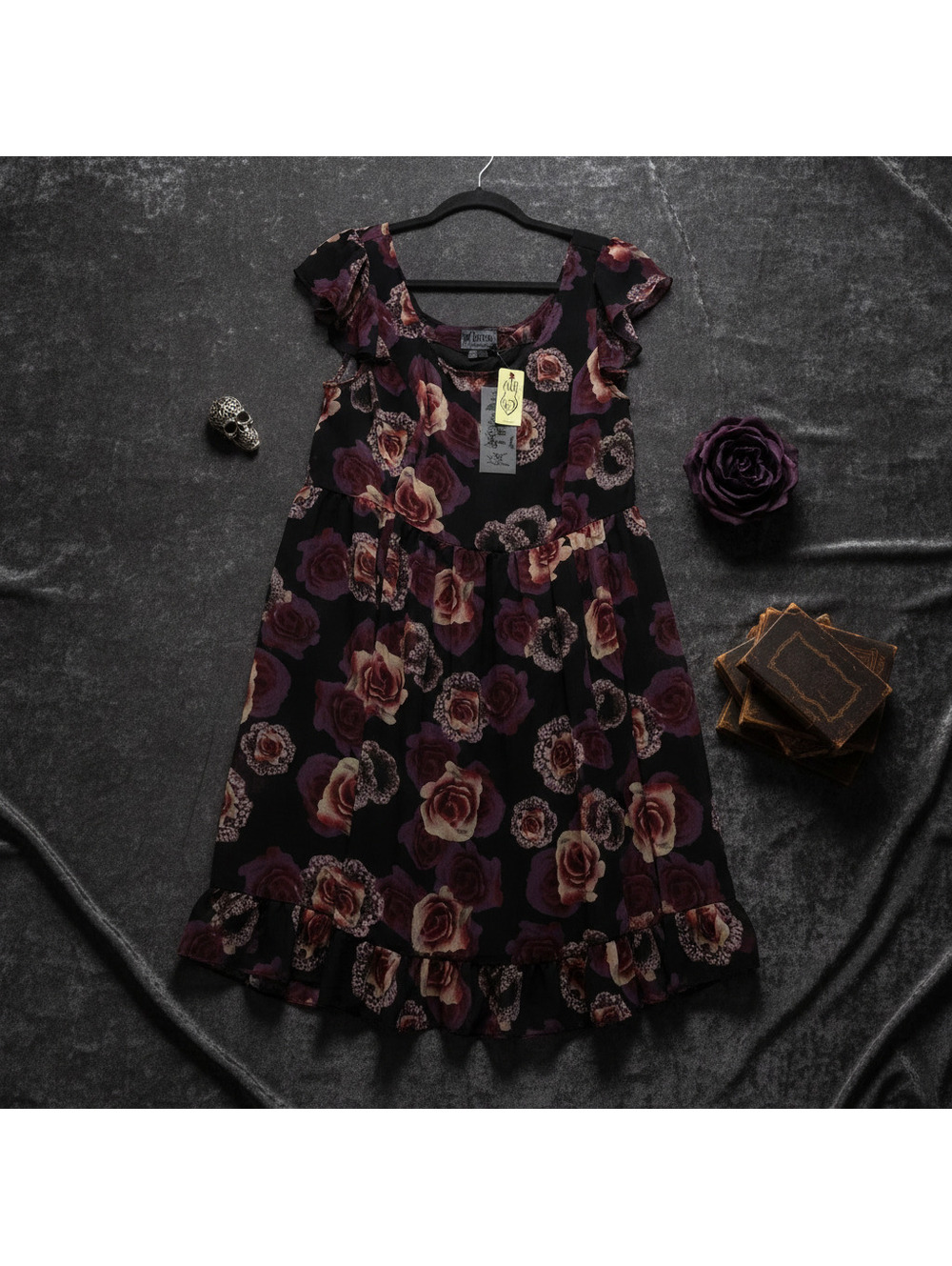 TRIPP NYC Rose Chiffon Midi Dress  NWT - 12